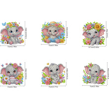 Load image into Gallery viewer, 6Pcs Acrylic Double Sided Animals Diamond Art Keyring Diamond Art Craft Keychain