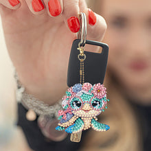 Load image into Gallery viewer, 6Pcs Acrylic Double Sided Animals Diamond Art Keyring Diamond Art Craft Keychain