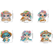 Load image into Gallery viewer, 6Pcs Acrylic Double Sided Animals Diamond Art Keyring Diamond Art Craft Keychain
