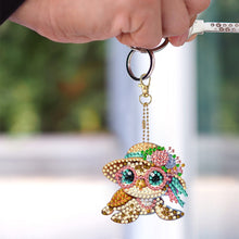 Load image into Gallery viewer, 6Pcs Acrylic Double Sided Animals Diamond Art Keyring Diamond Art Craft Keychain