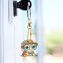 Load image into Gallery viewer, 6Pcs Acrylic Double Sided Animals Diamond Art Keyring Diamond Art Craft Keychain