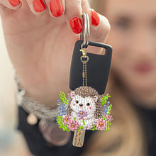 Load image into Gallery viewer, 6Pcs Acrylic Double Sided Animals Diamond Art Keyring Diamond Art Craft Keychain
