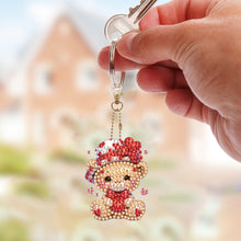 Load image into Gallery viewer, 6Pcs Acrylic Double Sided Animals Diamond Art Keyring Diamond Art Craft Keychain