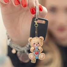 Load image into Gallery viewer, 6Pcs Acrylic Double Sided Animals Diamond Art Keyring Diamond Art Craft Keychain