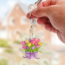 Load image into Gallery viewer, 6Pcs Acrylic Double Sided Animals Diamond Art Keyring Diamond Art Craft Keychain