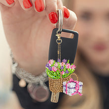 Load image into Gallery viewer, 6Pcs Acrylic Double Sided Animals Diamond Art Keyring Diamond Art Craft Keychain