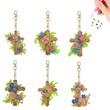 Load image into Gallery viewer, 6Pcs Acrylic Double Sided Animals Diamond Art Keyring Diamond Art Craft Keychain