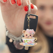 Load image into Gallery viewer, 5Pcs Acrylic Double Sided Cute Bear Diamond Painting Keychain for Party Supplies