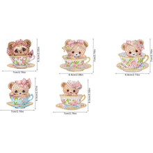 Load image into Gallery viewer, 5Pcs Acrylic Double Sided Cute Bear Diamond Painting Keychain for Party Supplies
