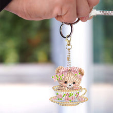 Load image into Gallery viewer, 5Pcs Acrylic Double Sided Cute Bear Diamond Painting Keychain for Party Supplies