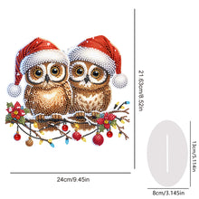 Load image into Gallery viewer, Acrylic Santa Hat Double Owl Diamond Painting Desktop Decorations for Beginner