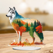 Load image into Gallery viewer, Acrylic Forest Wolf Dog 5D DIY Diamond Painting Desktop Decorations for Beginner