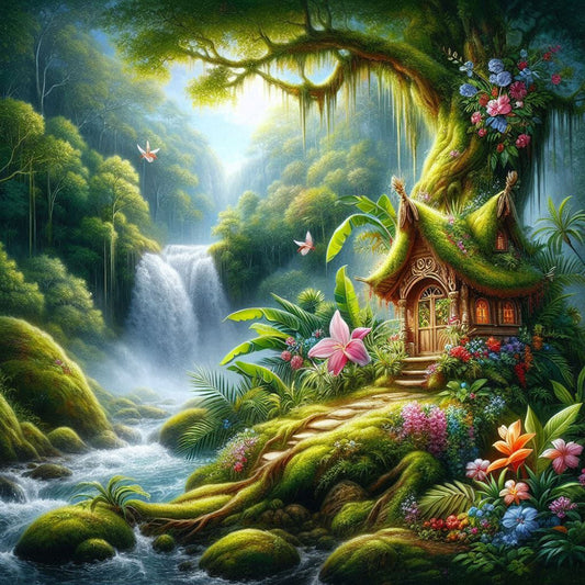 Diamond Painting - Full Square - Forest Cabin (30*30CM)
