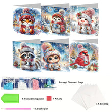Load image into Gallery viewer, 6Pcs Christmas Elk Diamond Handmade Card Diamond Daily Wish Card for Adults Kids