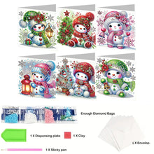 Load image into Gallery viewer, 6Pcs Christmas Elk Diamond Handmade Card Diamond Daily Wish Card for Adults Kids