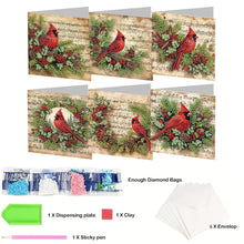 Load image into Gallery viewer, 6Pcs Christmas Elk Diamond Handmade Card Diamond Daily Wish Card for Adults Kids