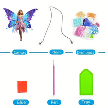 Load image into Gallery viewer, 2pcs DIY Diamond Painting Hanging Pendant Butterfly Fairy Desktop Decor Gift