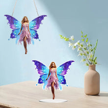 Load image into Gallery viewer, 2pcs DIY Diamond Painting Hanging Pendant Butterfly Fairy Desktop Decor Gift