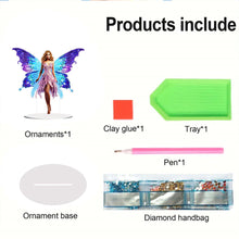 Load image into Gallery viewer, 2pcs DIY Diamond Painting Hanging Pendant Butterfly Fairy Desktop Decor Gift