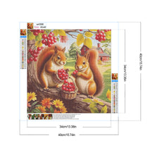 Load image into Gallery viewer, Diamond Painting - Full Round - Autumn squirrel eating berries (40*40CM)