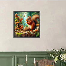 Load image into Gallery viewer, Diamond Painting - Full Round - Autumn squirrel eating peanuts (40*40CM)