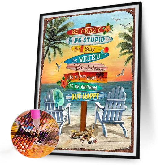 Diamond Painting - Full Round - Beach Woodcut (30*40CM)
