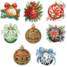Load image into Gallery viewer, 8Pcs Christmas Diamond Painting Christmas Tree Pendant Christmas Tree Decoration