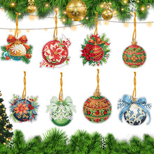 Load image into Gallery viewer, 8Pcs Christmas Diamond Painting Christmas Tree Pendant Christmas Tree Decoration