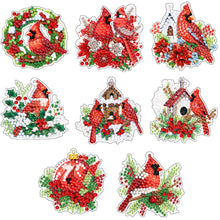 Load image into Gallery viewer, 8Pcs Christmas Diamond Painting Christmas Tree Pendant Christmas Tree Decoration