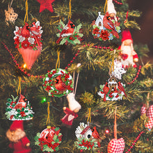 Load image into Gallery viewer, 8Pcs Christmas Diamond Painting Christmas Tree Pendant Christmas Tree Decoration