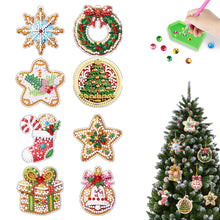 Load image into Gallery viewer, 8Pcs Christmas Diamond Painting Christmas Tree Pendant Christmas Tree Decoration