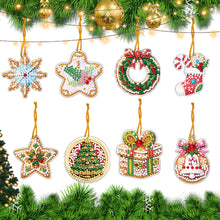 Load image into Gallery viewer, 8Pcs Christmas Diamond Painting Christmas Tree Pendant Christmas Tree Decoration