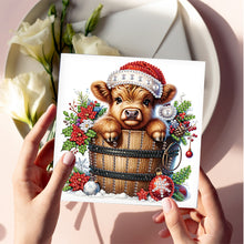 Load image into Gallery viewer, 6Pcs Xmas Mouse Yak Diamond Painting Greeting Card Diamond Handmade Card