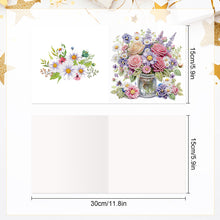 Load image into Gallery viewer, 6Pcs Bouquet Diamond Painting Greeting Card Diamond Handmade Card for Friends