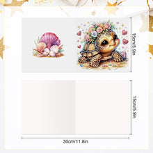 Load image into Gallery viewer, 6Pcs Sea Turtle Diamond Painting Greeting Card Diamond Handmade Card for Friends