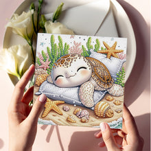 Load image into Gallery viewer, 6Pcs Sea Turtle Diamond Painting Greeting Card Diamond Handmade Card for Friends