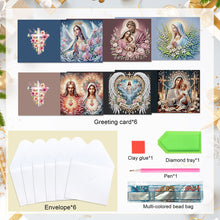 Load image into Gallery viewer, 6Pcs Holy Mother & Jesus Diamond Painting Greeting Card Diamond Handmade Card