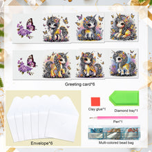 Load image into Gallery viewer, 6Pcs Horse Diamond Painting Greeting Card Diamond Handmade Card for Friends
