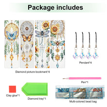 Load image into Gallery viewer, 4Pcs Special Shape Feather 5D DIY Diamond Painting Bookmark for Reading Day Gift