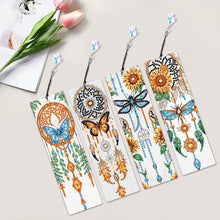 Load image into Gallery viewer, 4Pcs Special Shape Feather 5D DIY Diamond Painting Bookmark for Reading Day Gift