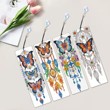 Load image into Gallery viewer, 4Pcs Special Shape Feather 5D DIY Diamond Painting Bookmark for Reading Day Gift