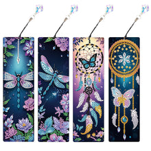 Load image into Gallery viewer, 4Pcs Special Shape Feather 5D DIY Diamond Painting Bookmark for Reading Day Gift