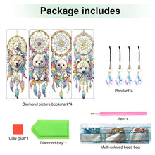 Load image into Gallery viewer, 4Pcs Special Shape Feather 5D DIY Diamond Painting Bookmark for Reading Day Gift