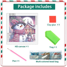 Load image into Gallery viewer, Diamond Painting - Partial Special Shaped - Christmas Atmosphere Snowman (30*30CM)