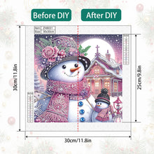 Load image into Gallery viewer, Diamond Painting - Partial Special Shaped - Christmas Atmosphere Snowman (30*30CM)