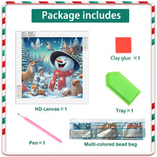 Load image into Gallery viewer, Diamond Painting - Partial Special Shaped - Christmas Atmosphere Snowman (30*30CM)