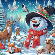 Load image into Gallery viewer, Diamond Painting - Partial Special Shaped - Christmas Atmosphere Snowman (30*30CM)