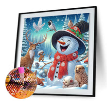 Load image into Gallery viewer, Diamond Painting - Partial Special Shaped - Christmas Atmosphere Snowman (30*30CM)