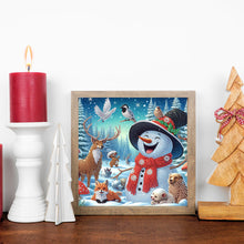 Load image into Gallery viewer, Diamond Painting - Partial Special Shaped - Christmas Atmosphere Snowman (30*30CM)