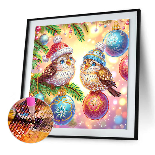 Diamond Painting - Partial Special Shaped - Christmas Bird (30*30CM)
